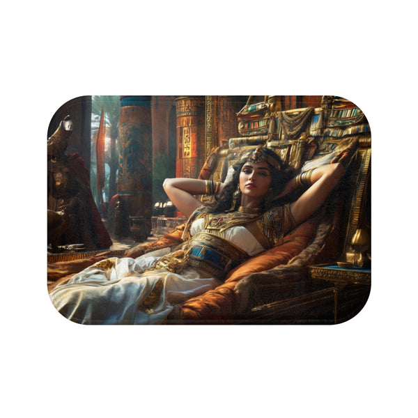 Cleopatra Reclining in Golden Throne, — Memory Foam Bath Mat — Top-Down Memory Foam Bath Mat View
