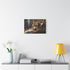 Cleopatra Reclining in Golden Throne, — Stretched Canvas Wall Art — Living Room Wall Lifestyle View