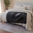 Clock Tower Ticking Backwards — Plush Fleece Throw Blanket — Draped Over Sofa & Bed Lifestyle View