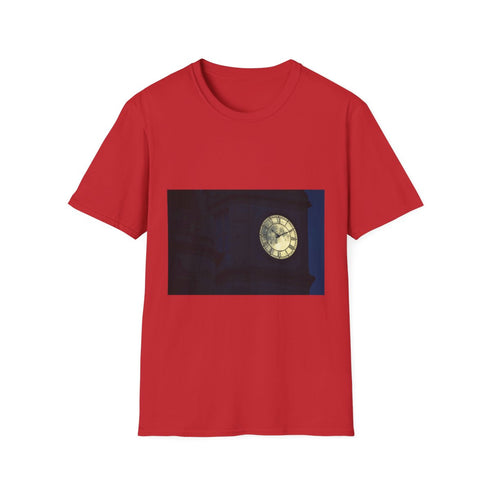 Clocktower Powered by Moon Phases Graphic Unisex Softstyle T-Shirt - Red Variant