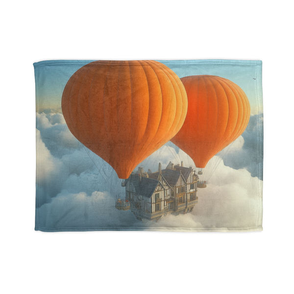Cloud City Built on Giant Balloons (Edition II) — Plush Fleece Throw Blanket — Full Spread Plush Fleece Artwork View