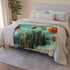 Cloud City Built on Giant Balloons — 50×60 Plush Throw Blanket — Draped Over Sofa & Bed Lifestyle View