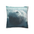 Cloud City Tethered to Mountain Peak — 40×40 Cushion Cover — Sofa & Living Room Lifestyle View