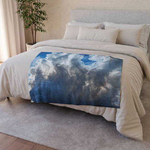 Cloud Ocean Made of Frozen Smoke Plush Fleece Throw Blanket