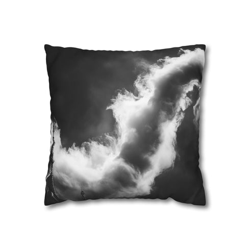 Cloud Serpent Winding Between Spires — 40×40 Cushion Cover — Front 40×40 cm Square Cushion View