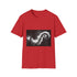 Cloud Serpent Winding Between Spires — Graphic Cotton T-Shirt — 100% Ring-Spun Cotton Fabric & Print Detail