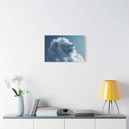Cloud Shaped Like Giant Lion — Stretched Canvas Wall Art — Living Room Wall Lifestyle View