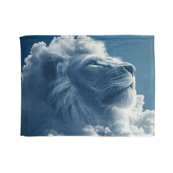 Cloud Shaped Like Giant Lion — Plush Fleece Throw Blanket — Full Spread Plush Fleece Artwork View
