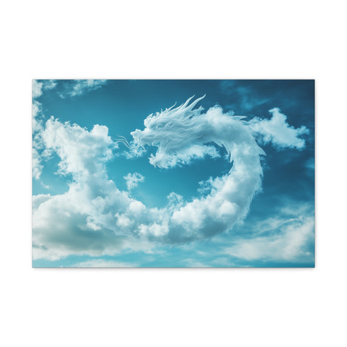 Clouds Forming Dragon in Sky — 24×16 Canvas Wall Art — Front Gallery-Wrapped Canvas View