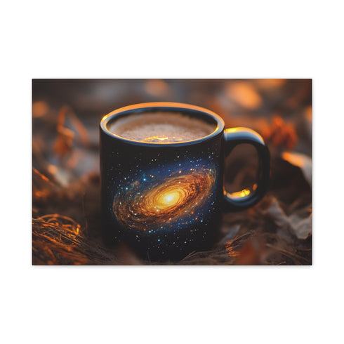 Coffee Mug with Galaxy Inside (Edition II) — 24×16 Canvas Wall Art — Front Gallery-Wrapped Canvas View