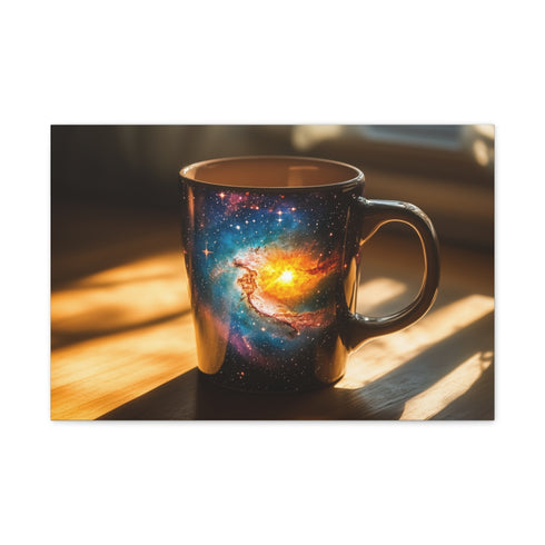 Coffee Mug with Galaxy Inside (Edition IV) — 24×16 Canvas Wall Art — Front Gallery-Wrapped Canvas View