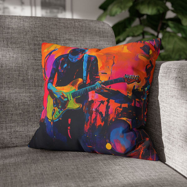 Neon Stadium Concert Lightshow (Edition II) — 40×40 Cushion Cover — Sofa & Armchair Living Room Lifestyle View