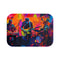 Neon Stadium Concert Lightshow (Edition II) — 61×43 Memory Foam Bath Mat — Top-Down Velvet Microfibre Artwork View
