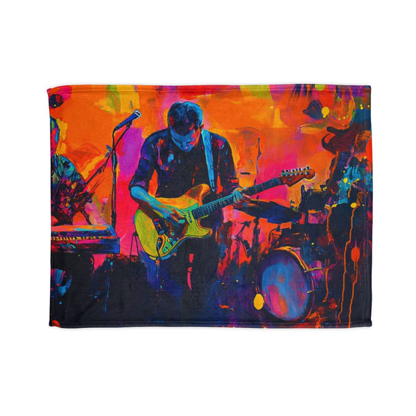 Neon Stadium Concert Lightshow (Edition II) — 50×60 Plush Throw Blanket — Full Spread Plush Fleece Artwork View