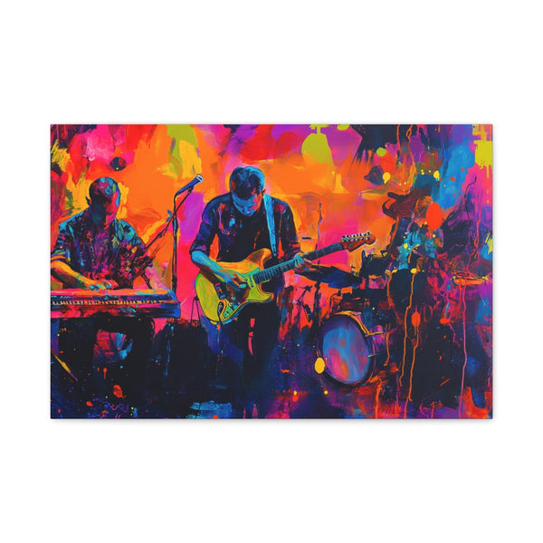 Neon Stadium Concert Lightshow (Edition II) — 24×16 Canvas Wall Art — Front Gallery-Wrapped Canvas View