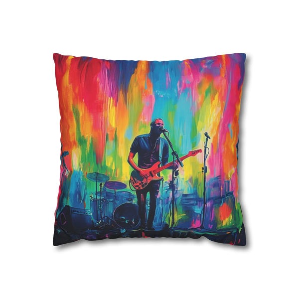 Neon Stadium Concert Lightshow (Edition III) — 40×40 Cushion Cover — Front 40×40 cm Square Cushion View