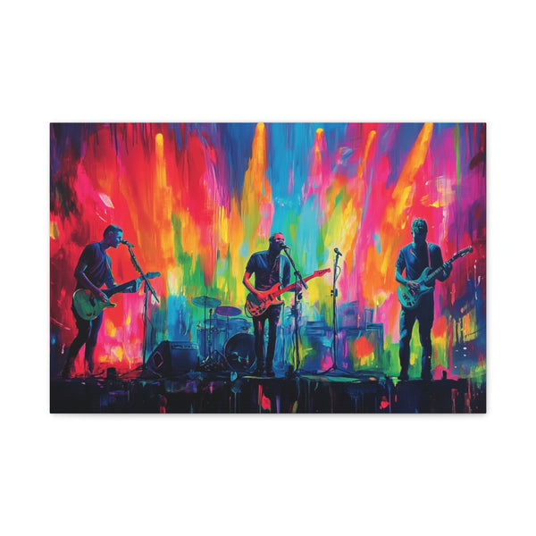 Neon Stadium Concert Lightshow (Edition III) — 24×16 Canvas Wall Art — Front Gallery-Wrapped Canvas View