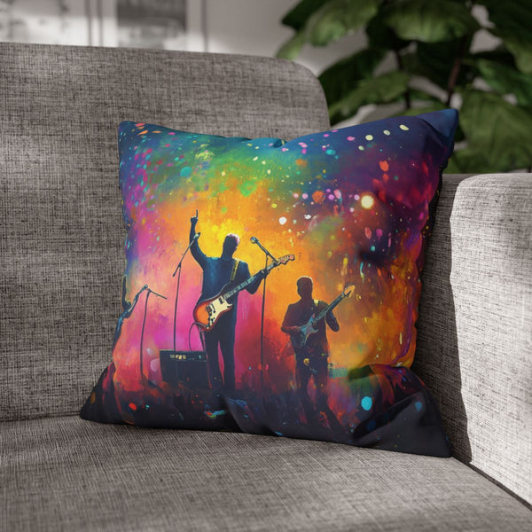 Neon Stadium Concert Lightshow (Edition IV) — 40×40 Cushion Cover — Sofa & Armchair Living Room Lifestyle View