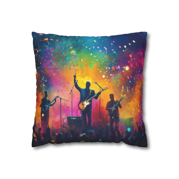 Neon Stadium Concert Lightshow (Edition IV) — 40×40 Cushion Cover — Front 40×40 cm Square Cushion View