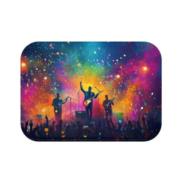 Coldplay Concert Signing Painting Neon Colors (Edition IV) — Memory Foam Bath Mat — Top-Down Memory Foam Bath Mat View