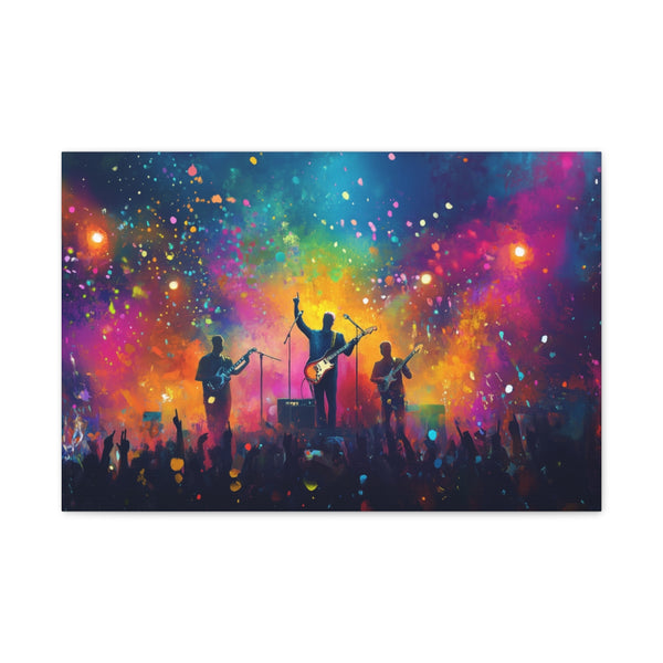 Neon Stadium Concert Lightshow (Edition IV) — 24×16 Canvas Wall Art — Front Gallery-Wrapped Canvas View