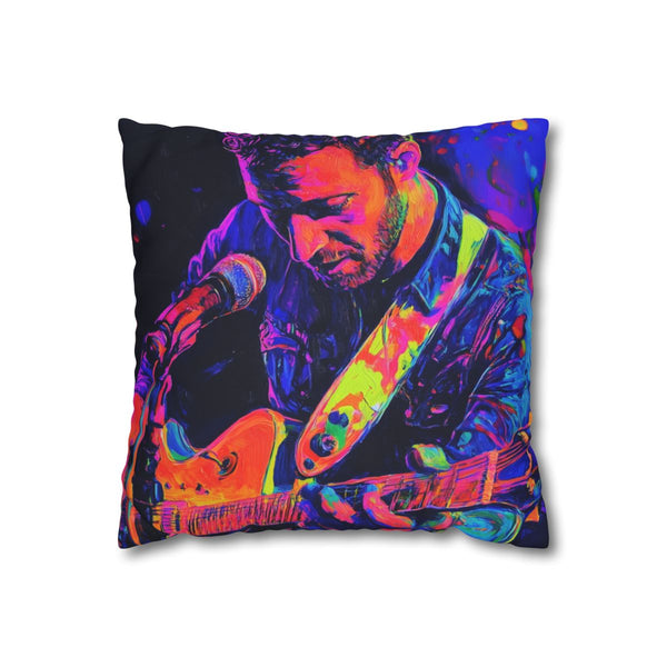 Neon Stadium Concert Lightshow (Edition V) — 40×40 Cushion Cover — Front 40×40 cm Square Cushion View