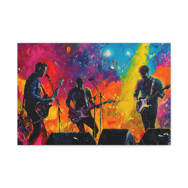 Neon Stadium Concert Lightshow — 24×16 Canvas Wall Art — Front Gallery-Wrapped Canvas View