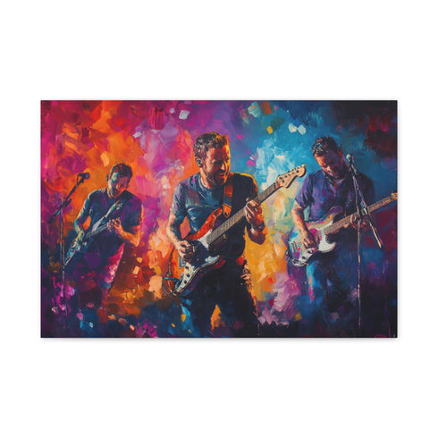 Neon Stadium Concert Lightshow — Stretched Canvas Wall Art — Front Gallery-Wrapped Canvas View