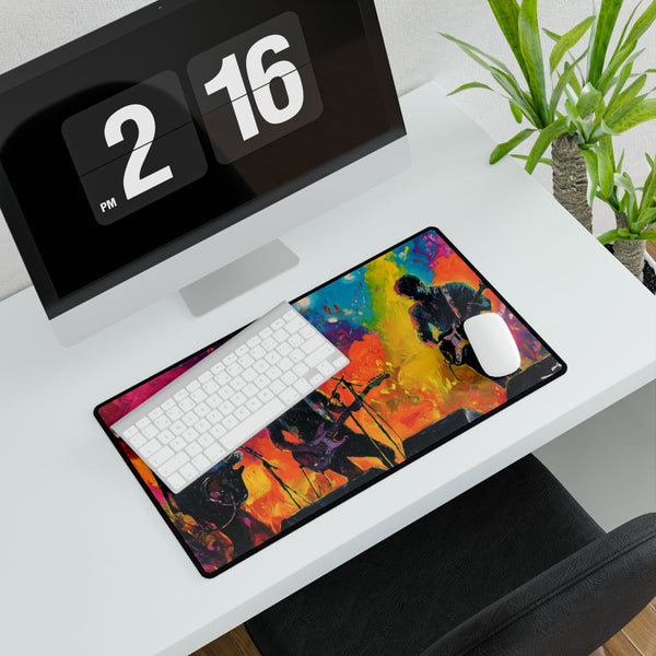 Neon Stadium Concert Lightshow — XXL Gaming Desk Mat — Gaming & Workspace Desk Setup View