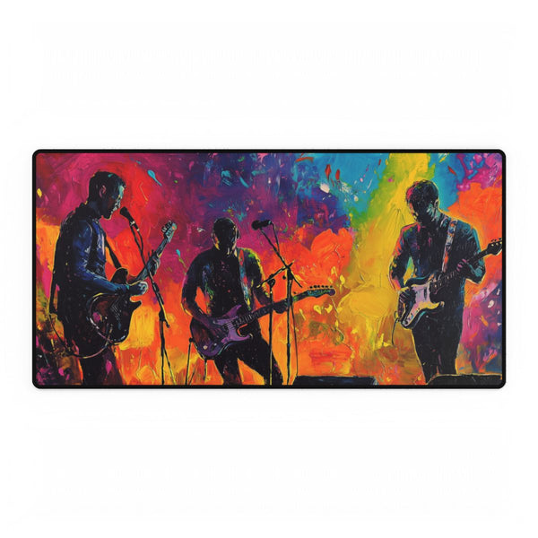 Neon Stadium Concert Lightshow — XXL Gaming Desk Mat — Full Top-Down Artwork View