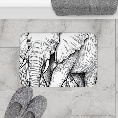 Colouring Pictures for an Adult Co Luxury Memory Foam Bath Mat - Bathroom Lifestyle View