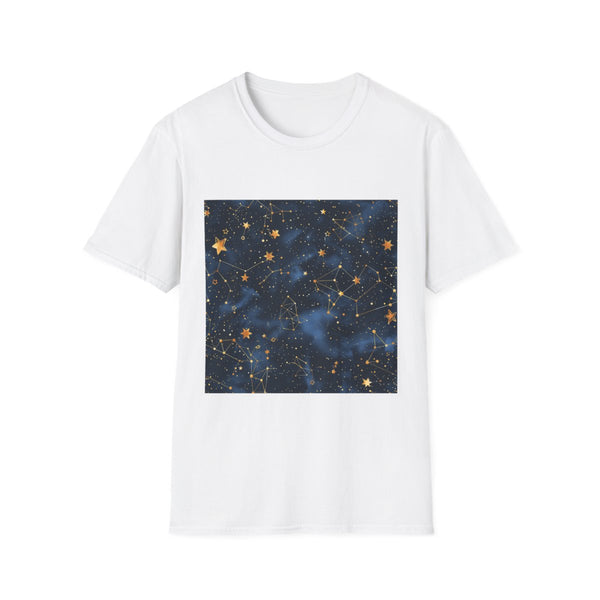 Celestial Constellations Seamless Pattern (Edition II) — Graphic Cotton T-Shirt — Front Graphic Print View