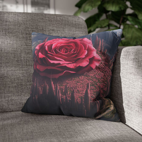 Crater City Shaped Like Rose — Double-Sided Cushion Cover — Sofa & Armchair Living Room Lifestyle View