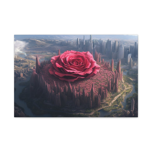 Crater City Shaped Like Rose — 24×16 Canvas Wall Art — Front Gallery-Wrapped Canvas View