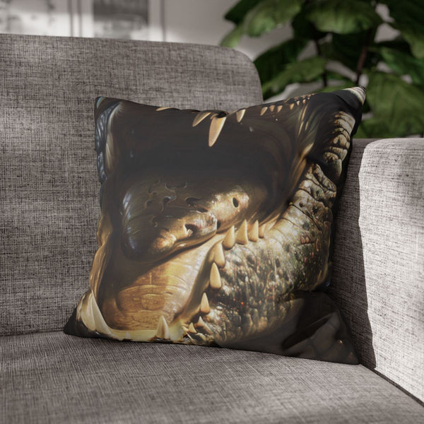 Crodcodile Painting — Double-Sided Cushion Cover — Sofa & Armchair Living Room Lifestyle View