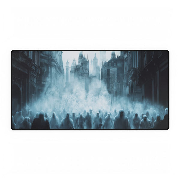 Crowd of Ghosts Walking Through a City (Edition III) — XXL Gaming Desk Mat — Full Top-Down Artwork View