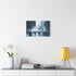 Crowd of Ghosts Walking Through a City — Stretched Canvas Wall Art — Living Room Wall Lifestyle View