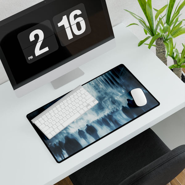 Crowd of Ghosts Walking Through City — XXL Gaming Desk Mat — Gaming & Workspace Desk Setup View