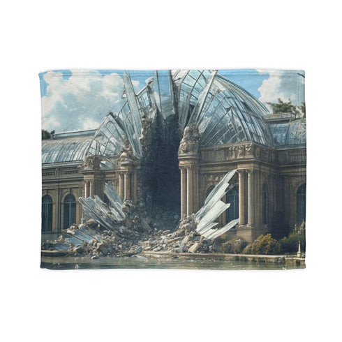 Crystal Palace Cracked Open by Comet — 50×60 Plush Throw Blanket — Full Flat Artwork View