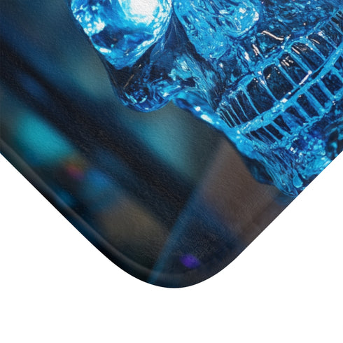 Crystal Skull with Glowing Eyes — 61×43 Memory Foam Bath Mat — Cushioned Memory Foam & Microfibre Close-Up