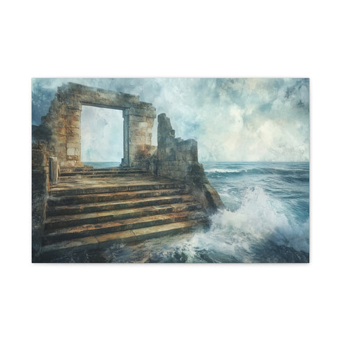 Crystal Tide Sweeping over Ruins — Canvas Wall Art — Front Gallery-Wrapped Canvas View