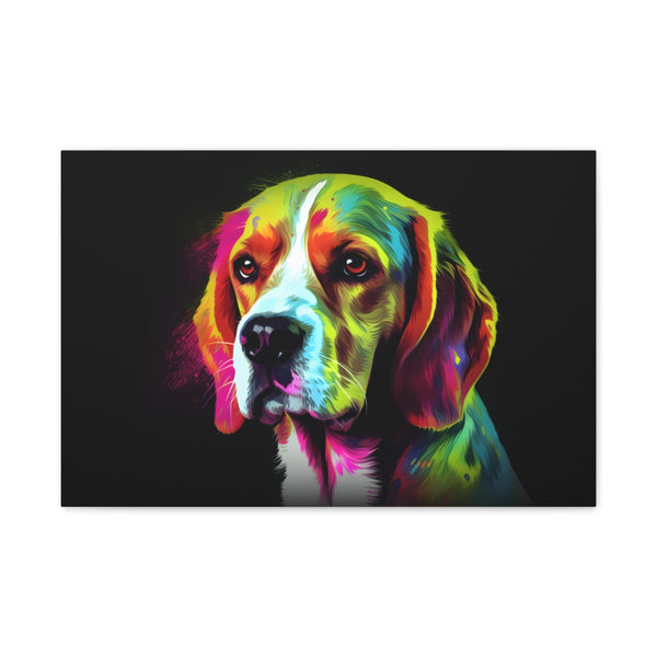 Adorable Beagle Puppy Peeking Out — 24×16 Canvas Wall Art — Front Gallery-Wrapped Canvas View