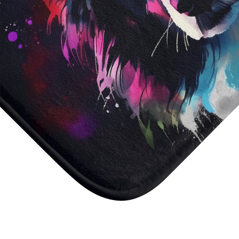 Cute Collie Luxury Memory Foam Bath Mat - Microfibre Texture Close-Up