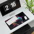 Cute Hamster Watercolor Neon Colors — XL Gaming Desk Mat — Gaming & Workspace Desk Setup View
