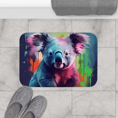 Cute Koala Watercolor — Non-Slip Bath Mat — Bathroom Floor Lifestyle View