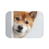 Cute Shiba Inu Peeking Out Luxury Memory Foam Bath Mat - Top View