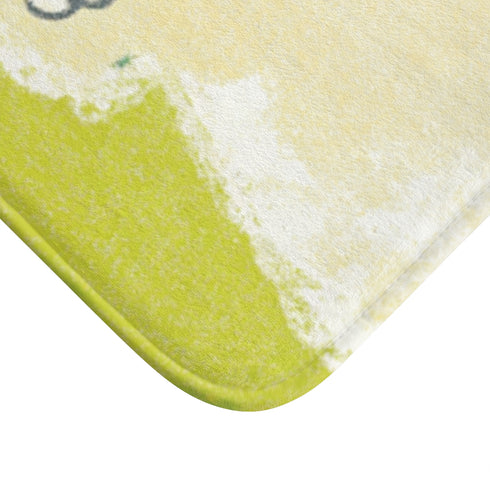 Cute West Highland Dog with Soft Luxury Memory Foam Bath Mat - Microfibre Texture Close-Up
