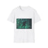 Cyber Wolf Running Through Code Rain — Graphic Cotton T-Shirt — Front Graphic Print View