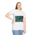 Cyber Wolf Running Through Code Rain — Graphic Cotton T-Shirt — Model Streetwear Fit View