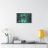 Cyber Wolf Running Through Code Rain — 24×16 Canvas Wall Art — Living Room Wall Lifestyle View